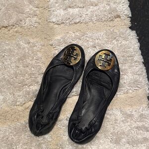 Tory Burch Black & Gold Ballet Flats